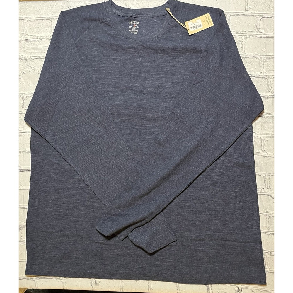 RedHead Men's Mini Waffle Long‎ Sleeve Thermal Blue 2XL NWT